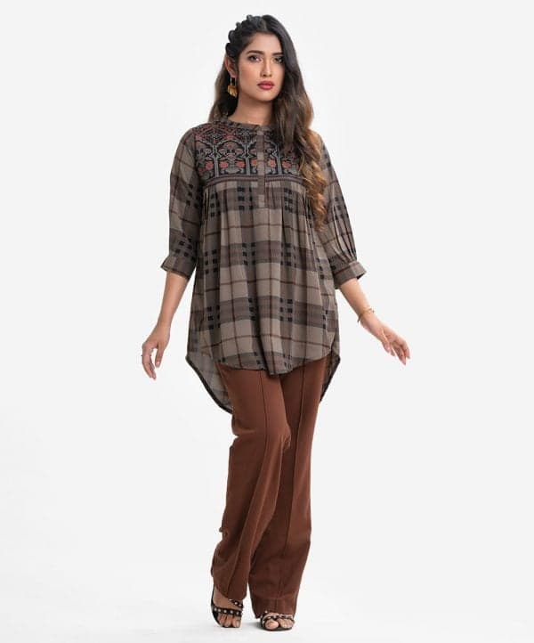 Brown Georgette Ladies' Shirt